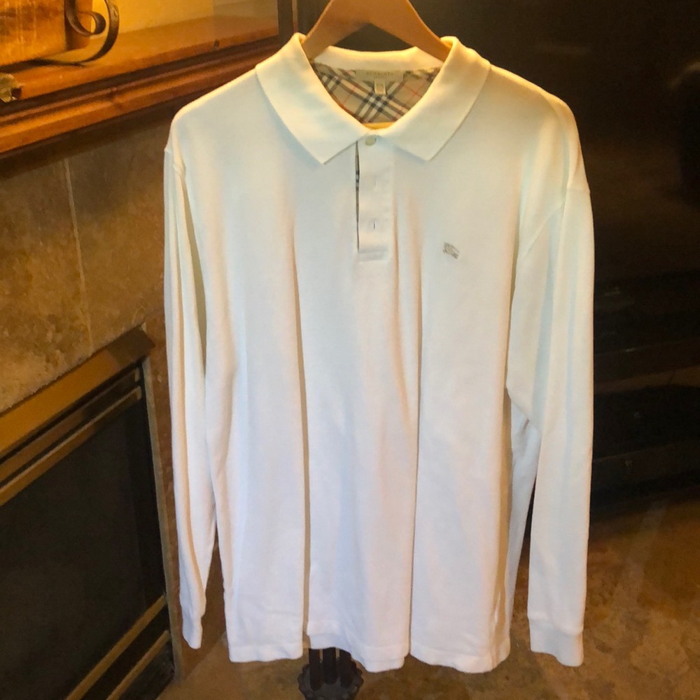 Burberry long sleeve polo shirt. Practically new